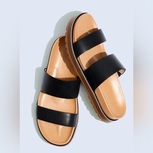 Madewell  The Charley Double-Strap Slide Sandal Sz 8/Black